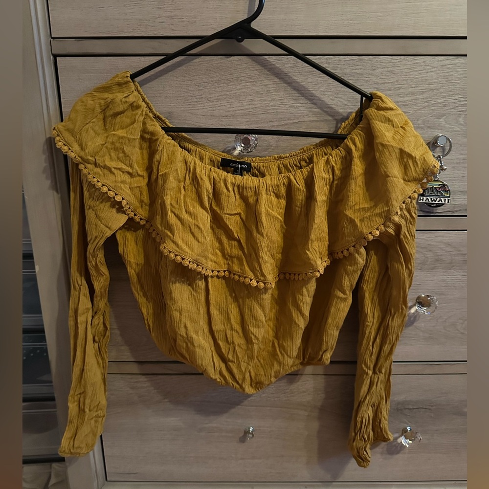 Mustard Off-Shoulder Women's Top